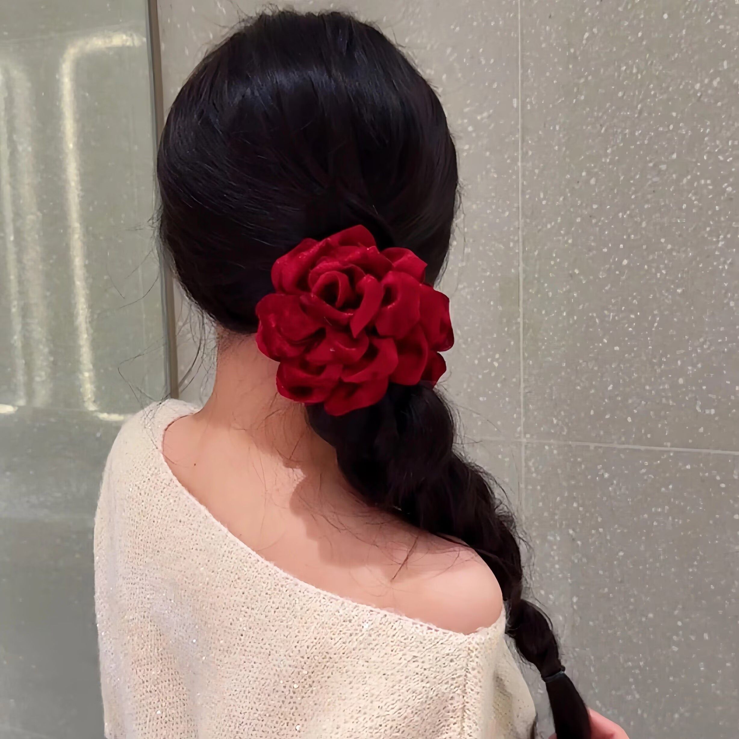 2026新款新年红花朵丝绒发夹春节过年喜庆氛围后脑勺盘发发饰头饰,饰品/流行首饰/时尚饰品新,发饰,淘宝优惠券,粉丝福利购,淘宝优惠卷
