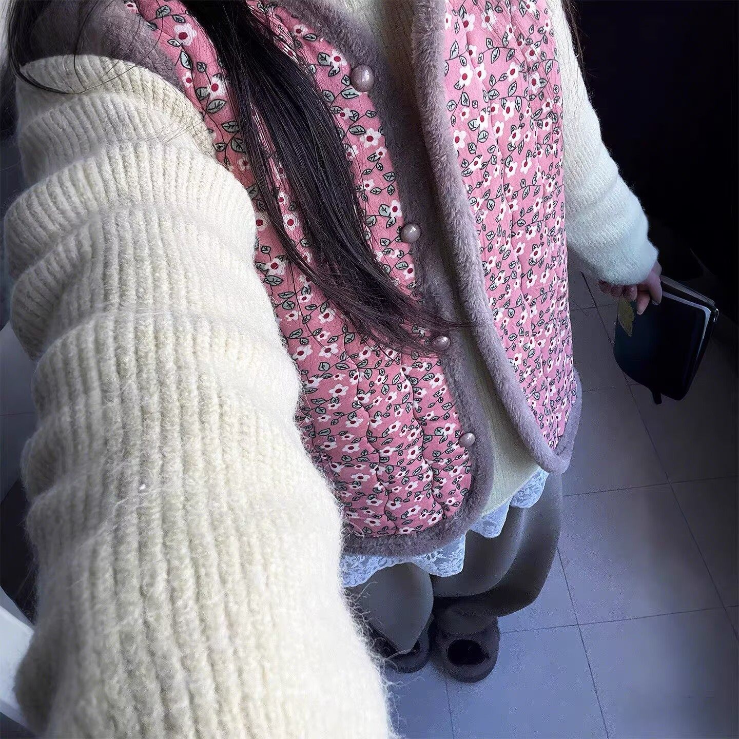 保暖韩系碎花马甲背心女冬季加厚坎肩外穿内胆外套防寒加厚大学生