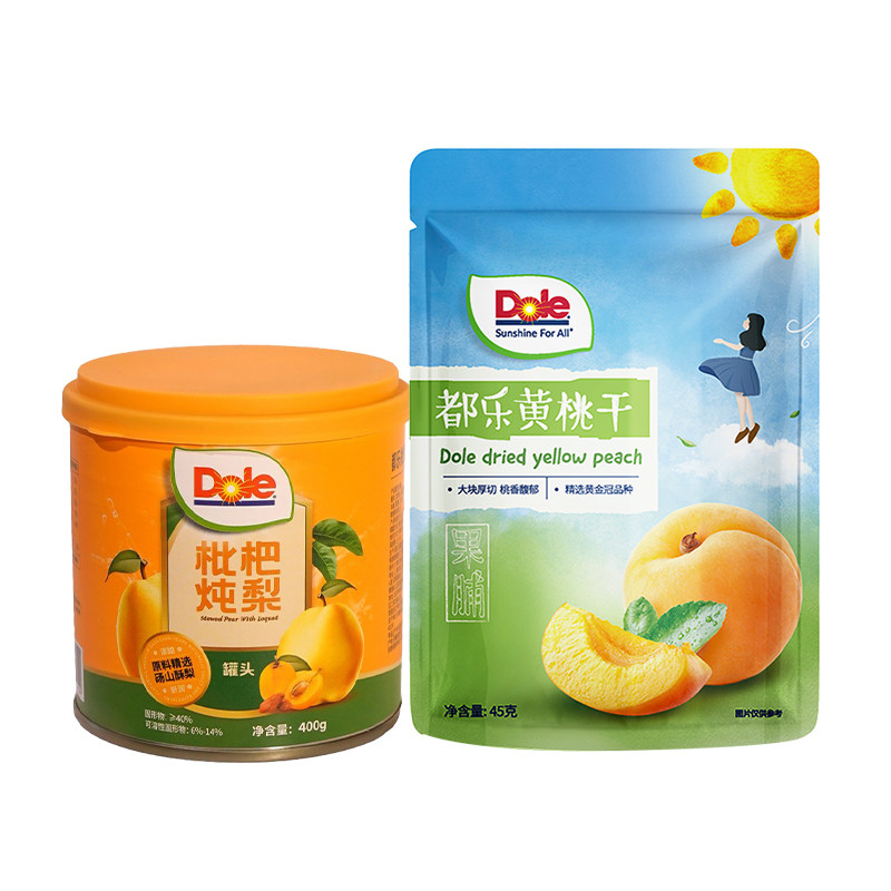 DOLE都乐厚切黄桃干45g*1袋水果干蜜饯零食枇杷炖梨400g水果罐头