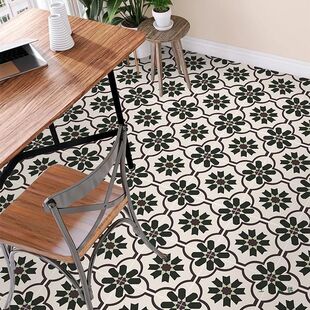 复古小花砖贴纸卫生间防水地面仿瓷砖翻新厨房防油阳台地板贴自粘