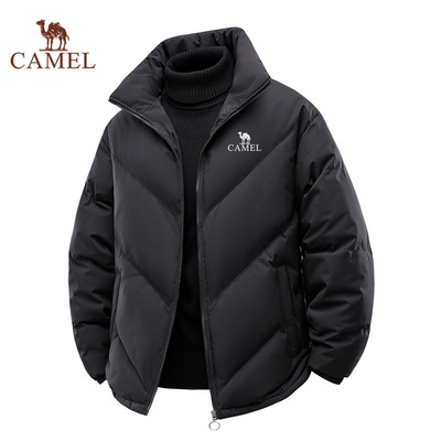 骆驼羽绒服男2025新款潮流冬季立领休闲宽松棉服防寒加厚保暖展驰