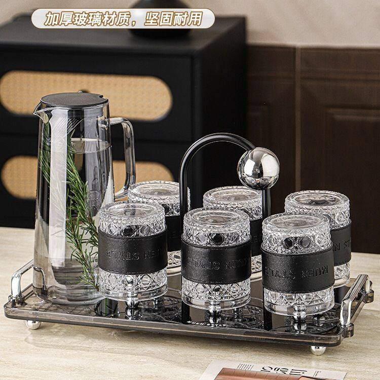 高颜值玻璃杯套装家用喝水杯子茶杯冷水壶耐高温咖啡杯大容量杯具