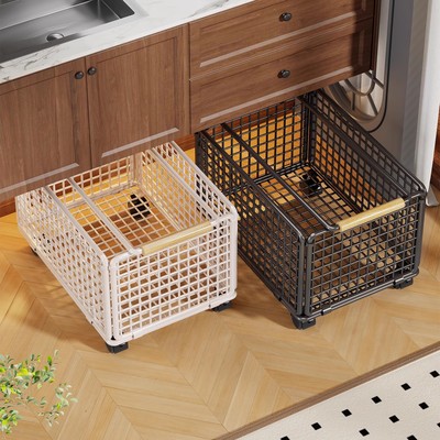 可移动脏衣篮洗漱台底下洗护用品置物架浴室柜下衣服收纳小推车子