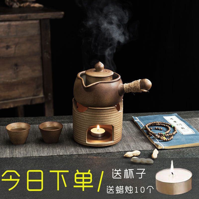 粗陶茶罐茶壶煮茶壶温茶仿柴烧提梁壶复古茶具家用电陶炉泡茶单壶