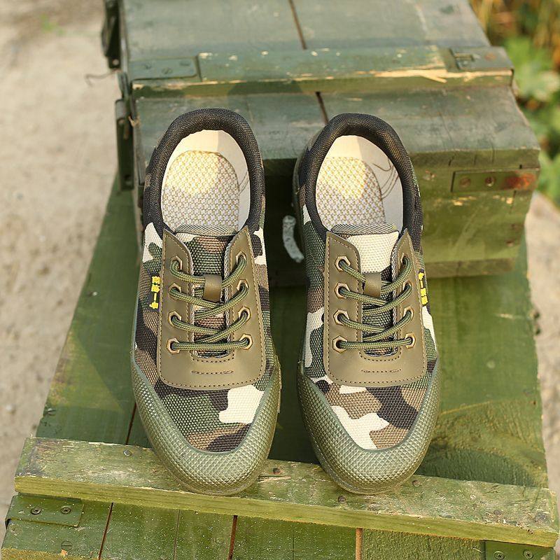 春秋低帮解放鞋藏青色36-45迷彩防滑耐磨亚麻工地工作劳保劳动鞋