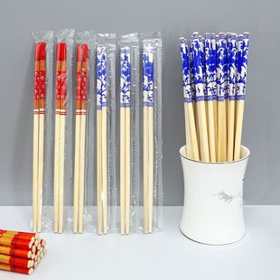 一次性筷子独立包装餐饮饭店 外卖青花瓷快红色喜高档商用