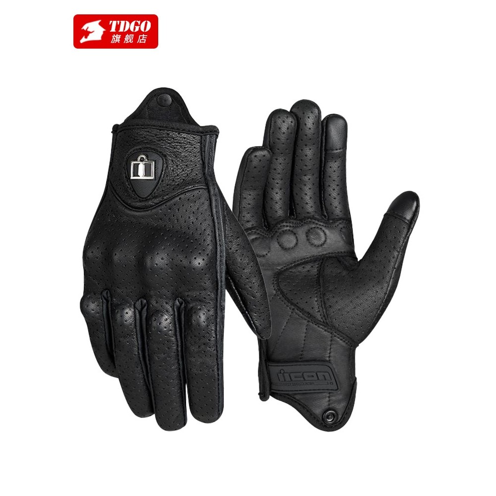 摩托车骑行手套冬季机车四季通用复古巡航赛车装备防风防水男展驰