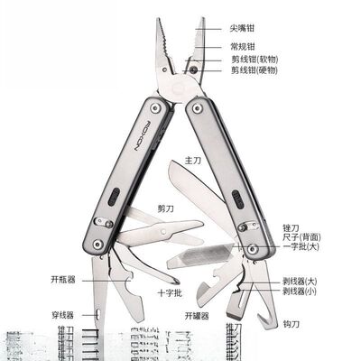 80多功能可拆卸露营户外菲力构建4组合背夹自由钳子多功能