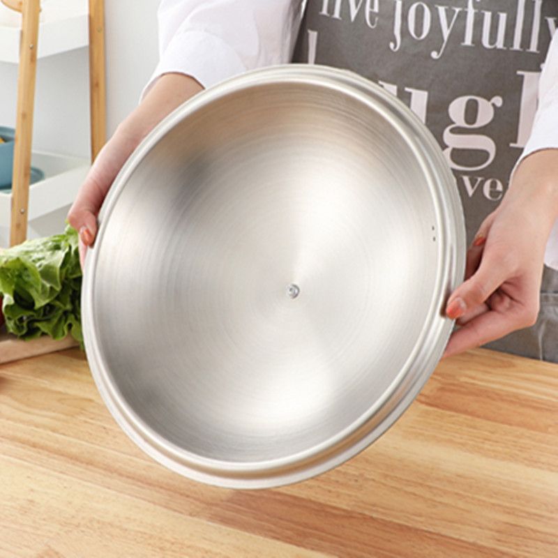 不锈钢锅盖家用炒菜锅盖子32cm34cm加厚马勺盖通用防摔防爆全凌之