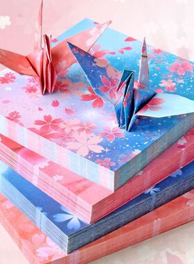 2025年新款新年红色折纸正方形千纸鹤手工爱心玫瑰花专用纸张