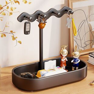 钥匙收纳摆件玄关入户门口托盘进门鞋柜置物架饰品收纳盒壁挂铁