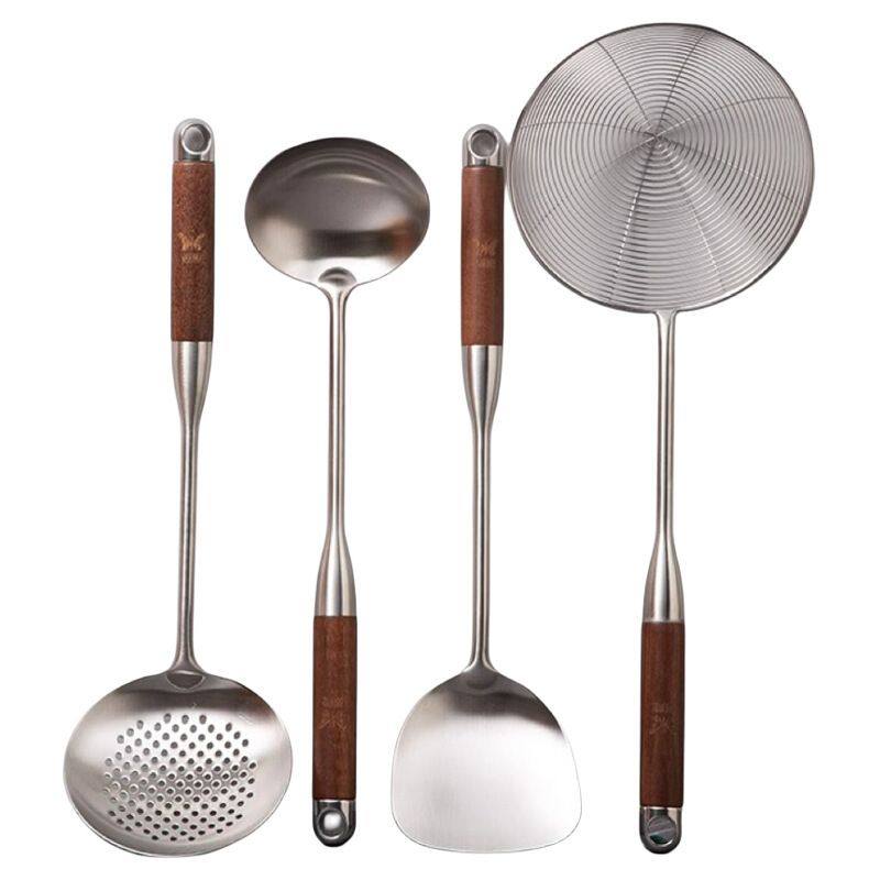 胡桃木不锈钢锅铲套装家用铲子加厚炒菜铲汤勺炒勺煎铲厨具手柄z^,厨房/烹饪用具,全套勺铲,淘宝优惠券,粉丝福利购,淘宝优惠卷