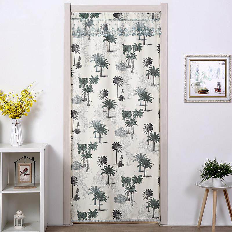 门帘布艺卧室家用田园简易清新装饰客厅门卫生间隔断帘半帘长门帘