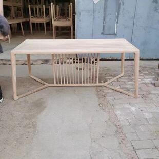 老榆木白茬茶台实木茶桌新中式现代简约禅意白胚家用泡茶桌椅组合