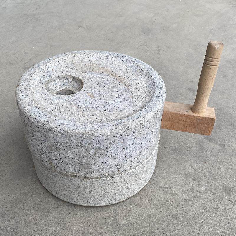 桶磨小型石磨家用磨盘天然磨盘手推老青石麻手工石磨手推石磨