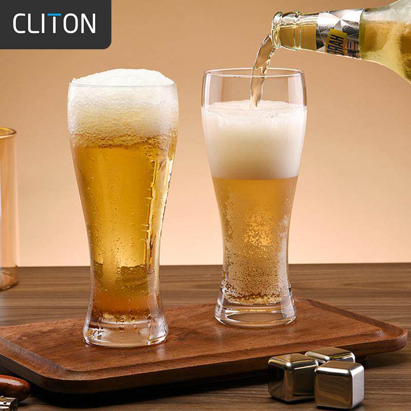 CLITON啤酒杯 家用玻璃水杯果汁杯酒吧KTV酒杯大号扎啤杯子