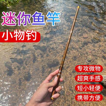 溪流微物杆马口白条罗非奶鲫鳑鲏溪哥垂钓迷你手竿小物钓鱼竿套装