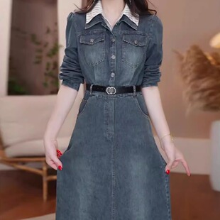 牛仔连衣裙2026新款女春秋十三行今年流行爆款高档长袖轻奢高级感