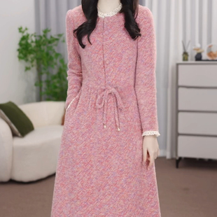 连衣裙2025新款女秋冬十三行爆款加厚长袖巨好看轻奢高级感配大衣