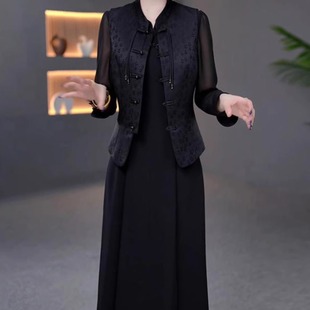 新中式国风套装连衣裙2025新款女春秋十三行爆款轻奢高级感两件套