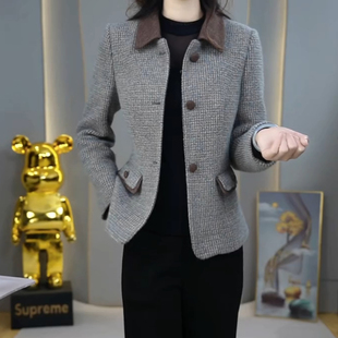 毛呢外套女春秋2026新款今年流行爆款巨好看高级感短款小个子上衣