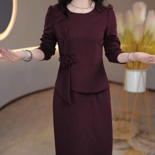 裙 婚喜宴女装 连衣裙2026新款 女春秋十三行高贵气质品牌阔太太长袖