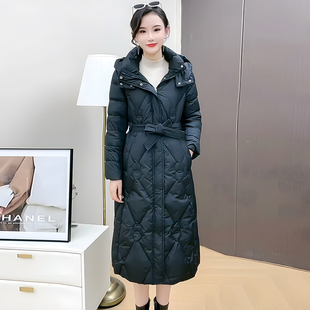 平湖羽绒服女款冬季2025新款爆款九江高端巨好看中长连帽外套