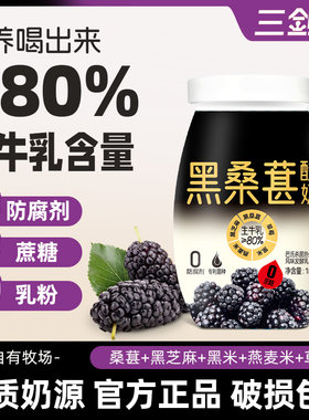 三剑客黑桑葚0蔗糖酸奶黑桑椹黑米嚼酸奶整箱礼盒装