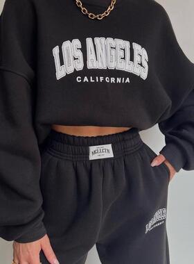 2024 Women's casual sweater long sleeved pants set女卫衣