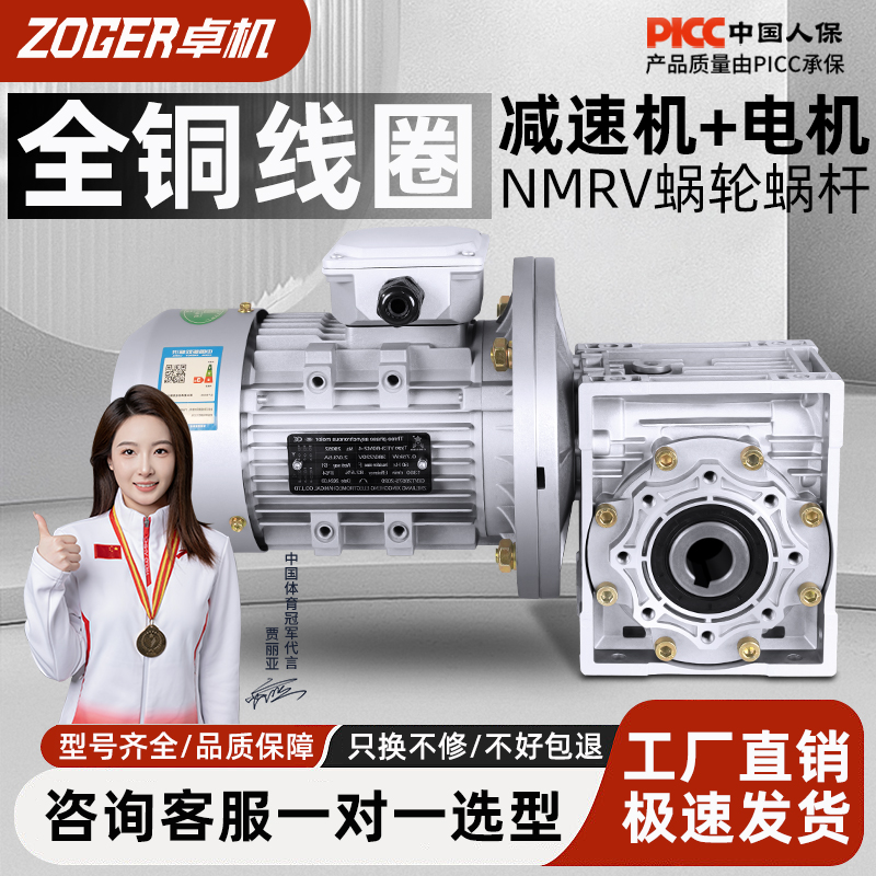 NMRV蜗轮蜗杆减速带电机涡轮减速器涡轮蜗杆减速机电机一体变速箱