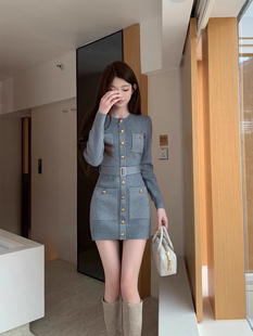 高级感气质收腰显瘦长袖 2025新款 女秋季 复古气质套装 连衣裙 法式