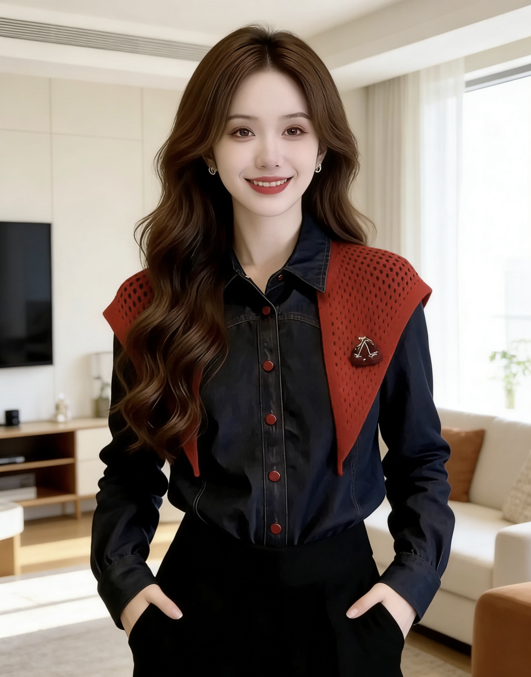 韩版气质复古通勤牛仔衬衫女装2026春季新款时尚披肩简约高级上衣,女装/女士精品,毛针织衫,淘宝优惠券,粉丝福利购,淘宝优惠卷