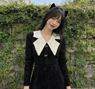 早春法式 气质高级感 韩剧小香富家千金学院风公主连衣裙子女秋冬季