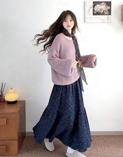 套装 设计感小众针织衫 韩系慵懒风宽松套头毛衣女秋冬新款 2025新款