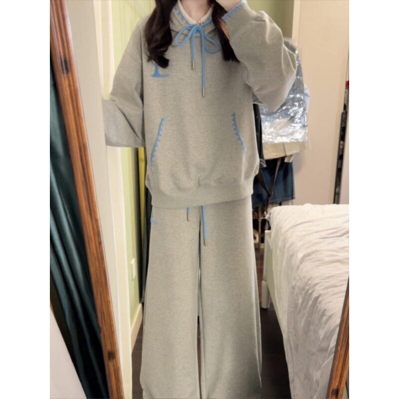 日系运动服套装女秋季学生韩版宽松显瘦时尚炸街卫衣休闲两件套潮