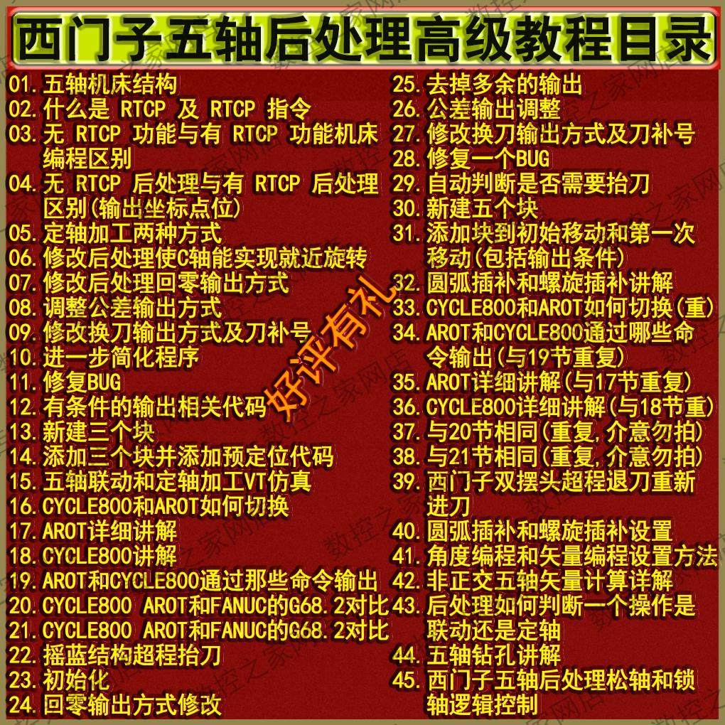 UG2312西门子五轴后处理制作高级教程从代码层面理解NX后处理原理