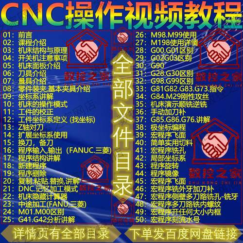加工中心操作实战快速入门到精通视频教程CNC手工编程+实用宏程序