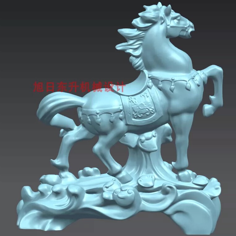 UG MC 马到成功摆件模型图档STP格式CNC数控四五轴多轴加工模型