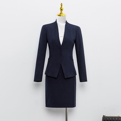 高端职业西装套装女春秋气质正装酒店前台工作服马甲空姐物业工装