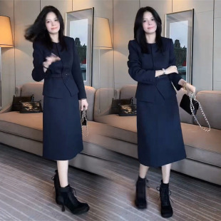 网红职业时尚套装女2025秋冬洋气减龄显瘦高级感西装外套半身裙潮