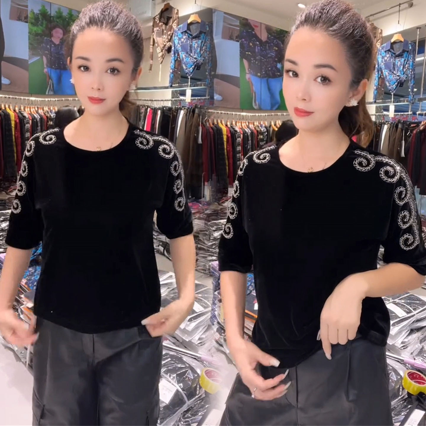 重工圆领T恤女26春季洋气打底衫