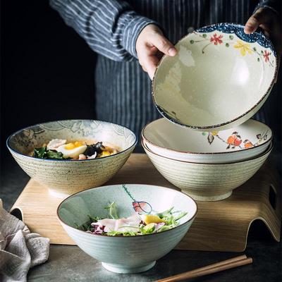 日式陶瓷喇叭面碗8寸大碗斗笠碗汤碗 古风餐具家用拉面碗螺蛳粉碗