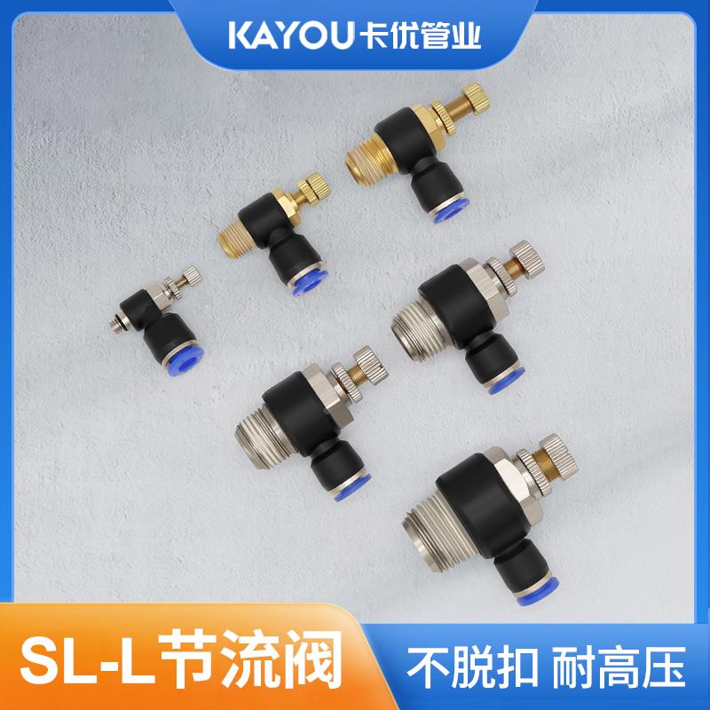 气动调节SL6-01节流阀SL8-02插管接头SL4-M5可调SL10-03/SL12-04