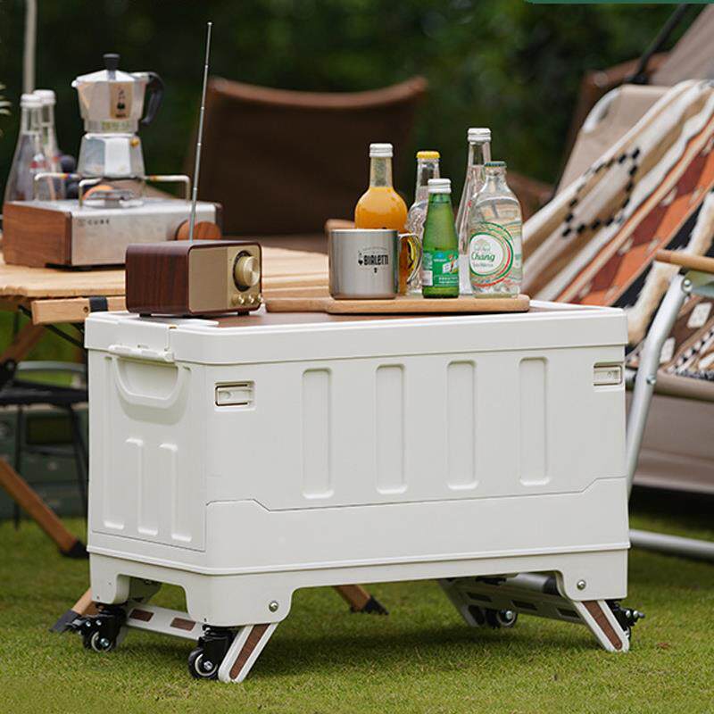 户外折叠收纳箱 可坐加厚野营整理箱家用露营车载汽车后备储物整