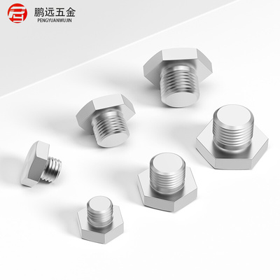。304不锈钢大外六角法兰堵头油塞闷头螺塞丝堵M10*1M14*1.5M20*1