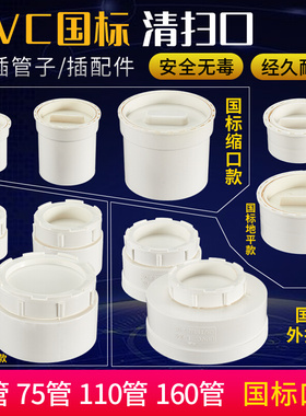 。pvc水管内插堵头管帽缩口带检查扣清扫口排水管配件塞子50 75 1