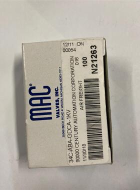 MAC高频电磁阀34C-ABA-GDCA-1KV全新原装真品DC24V当天发货