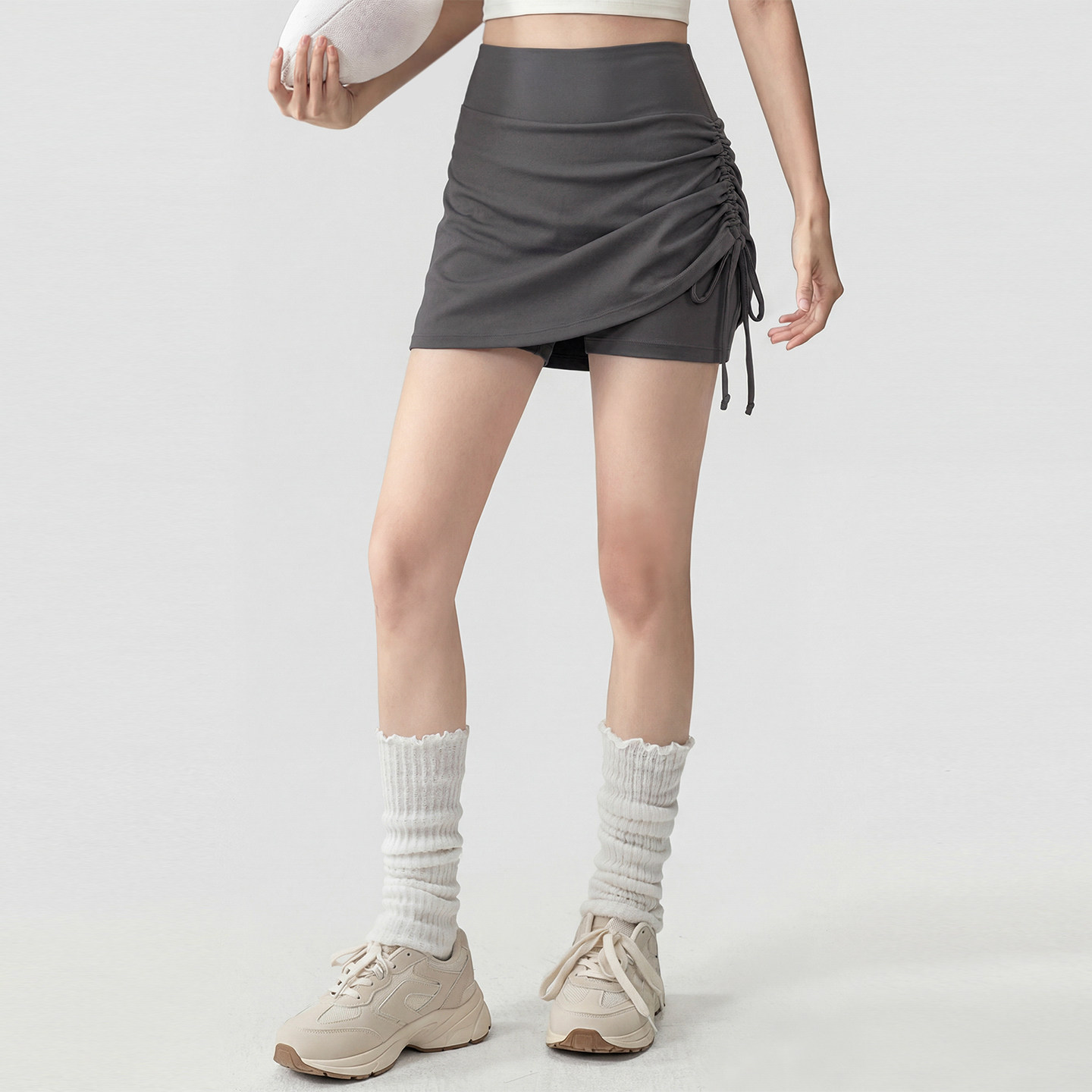 瑜伽服女2026夏季高腰收腹提臀运动短裤外穿跑步训练健身裤裙套装