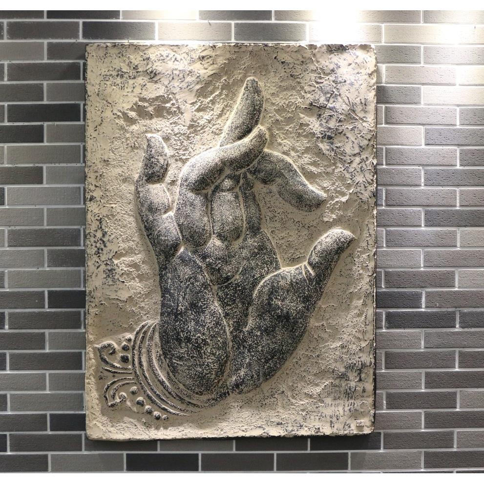 中式浮雕挂件仿古禅意招财佛手玄关墙饰家居装饰品壁饰拈花微笑
