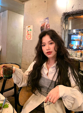 【DaqianwithU  01/15 】亚麻混纺衬衫+手工褶皱吊带套装